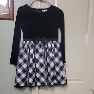 Cat & Jack Black and White Checkered Kids Dress